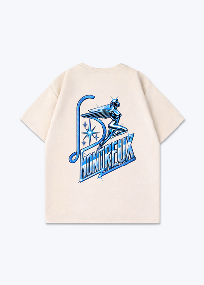 Vaud Montreux Oversized T-Shirt - Beige Back (Designed)