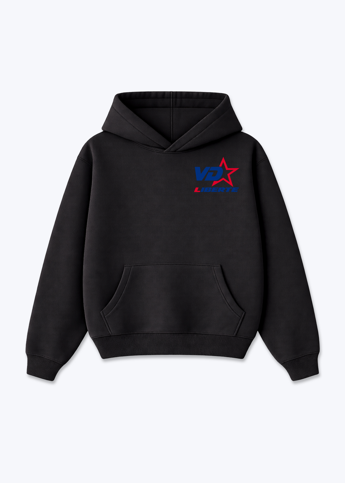 Vaud Icon Oversized Hoodie - Black Front (Designed)