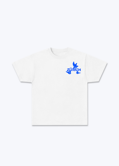 Zürich Birds Basic T-Shirt - White Front (Designed)