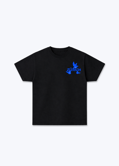 Zürich Birds Basic T-Shirt - Black Front (Designed)