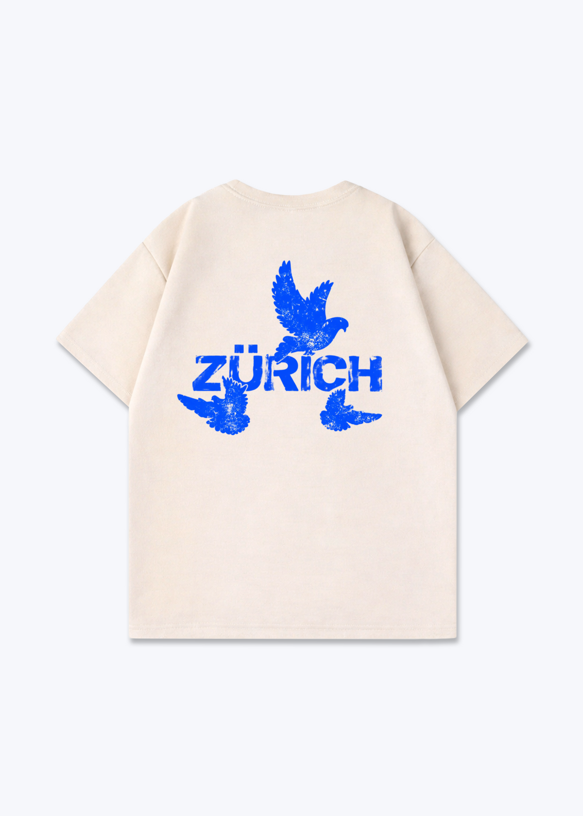 Zürich Birds Oversized T-Shirt - Beige Back (Designed)