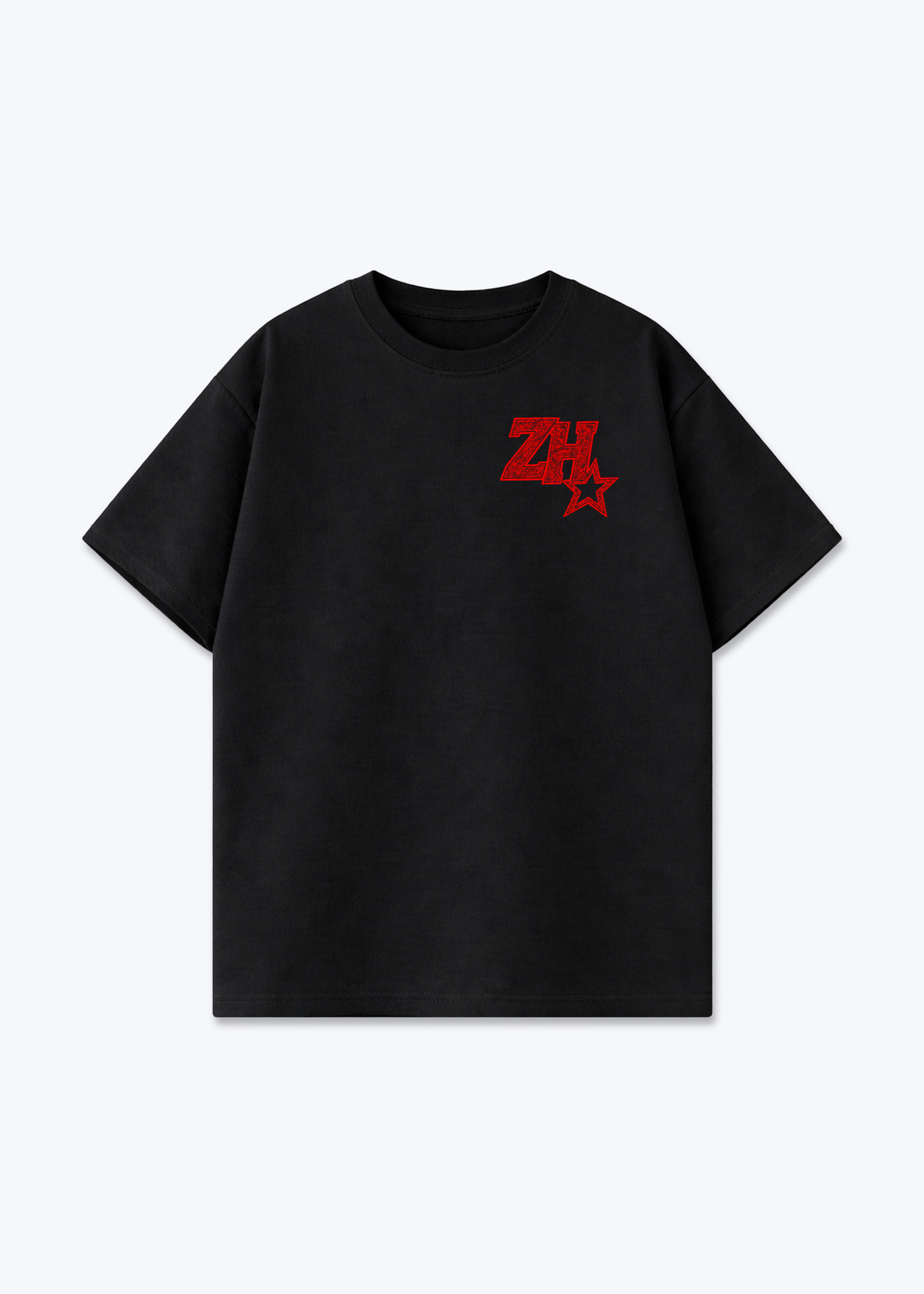 Zürich ZH Art Oversized T-Shirt - Black Front (Designed)