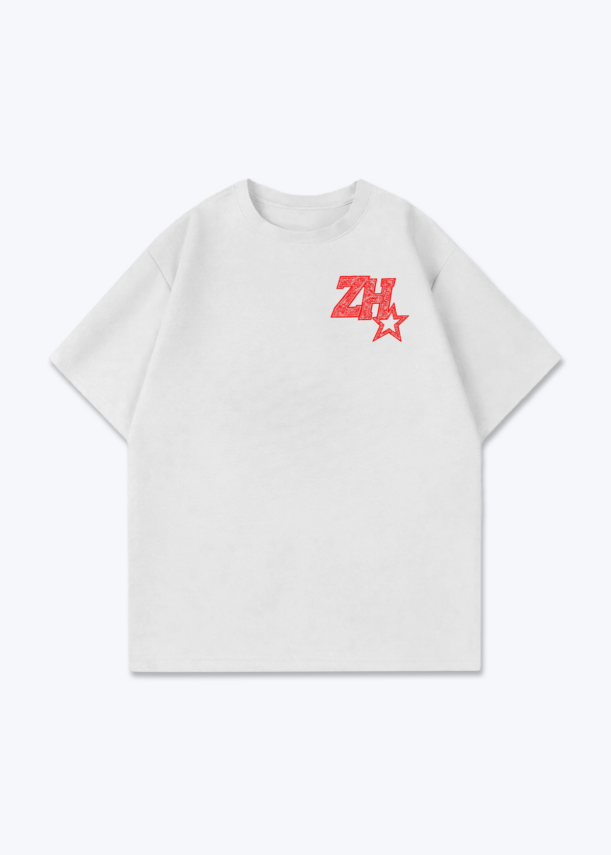 Zürich ZH Art Oversized T-Shirt - White Front (Designed)