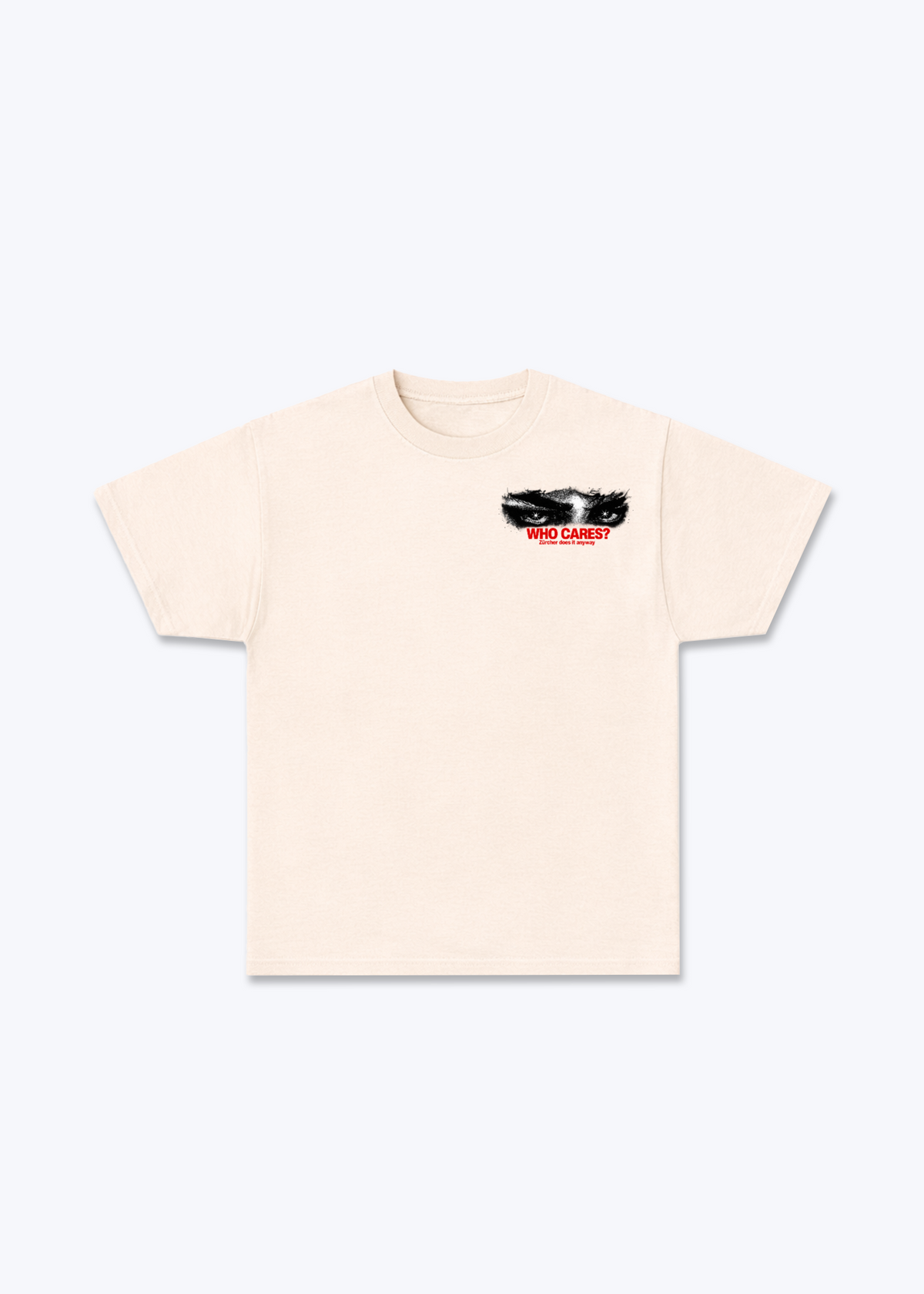 Zürich Who Cares Basic T-Shirt - Beige Front (Designed)