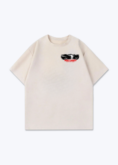 Zürich Who Cares Oversized T-Shirt - Beige Front (Designed)