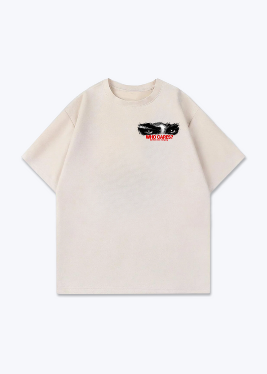 Zürich Who Cares Oversized T-Shirt - Beige Front (Designed)