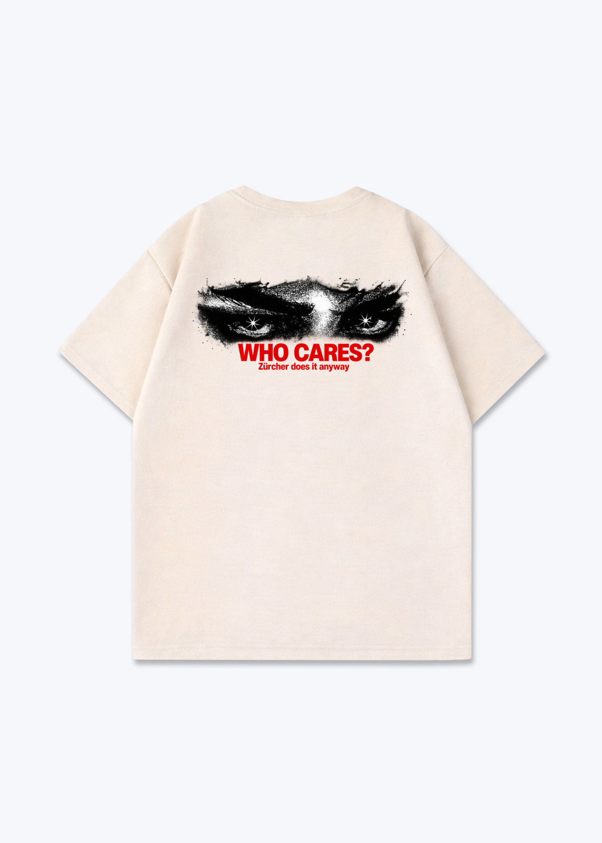 Zürich Who Cares Oversized T-Shirt - Beige Back (Designed)