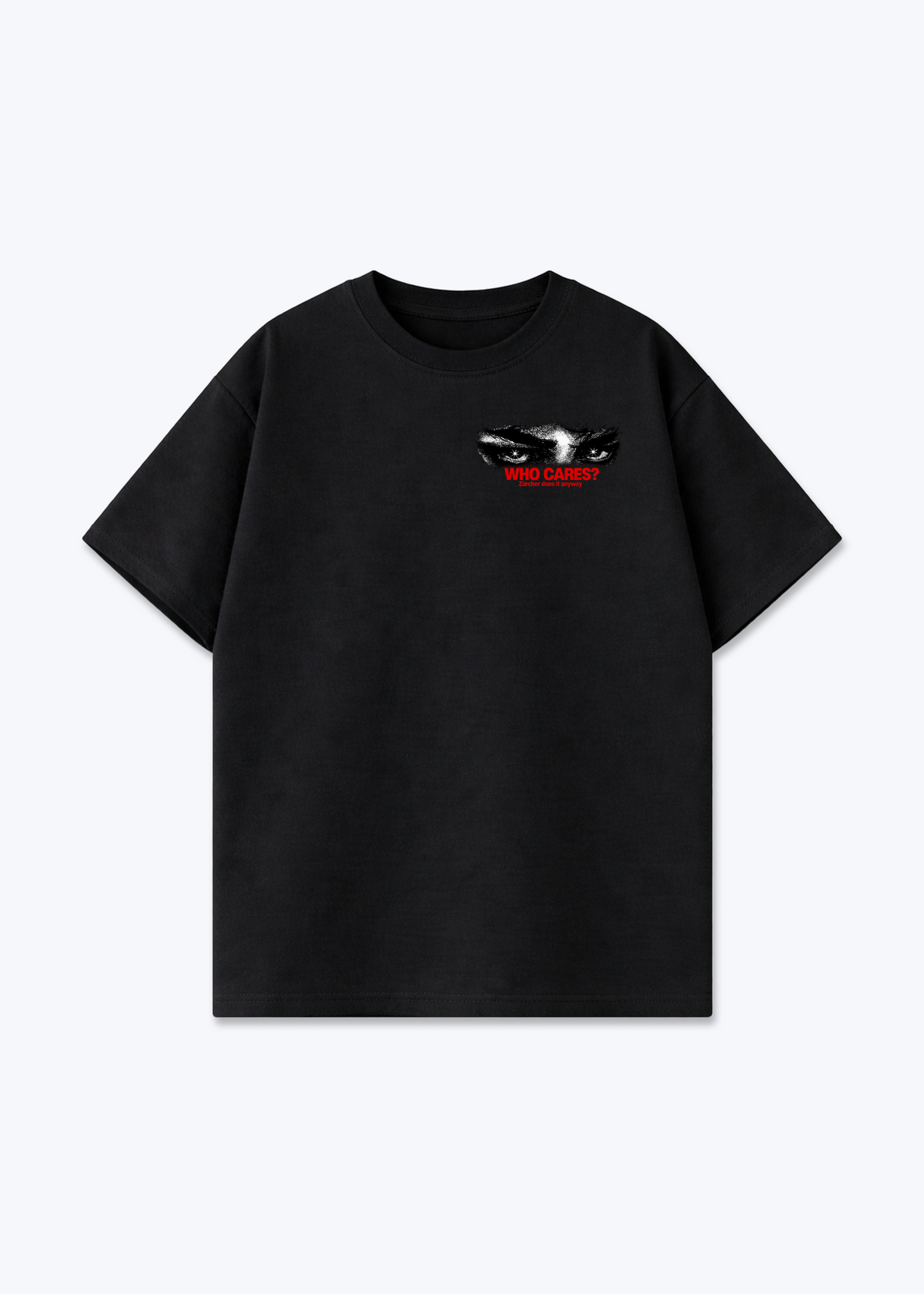 Zürich Who Cares Oversized T-Shirt - Black Front (Designed)