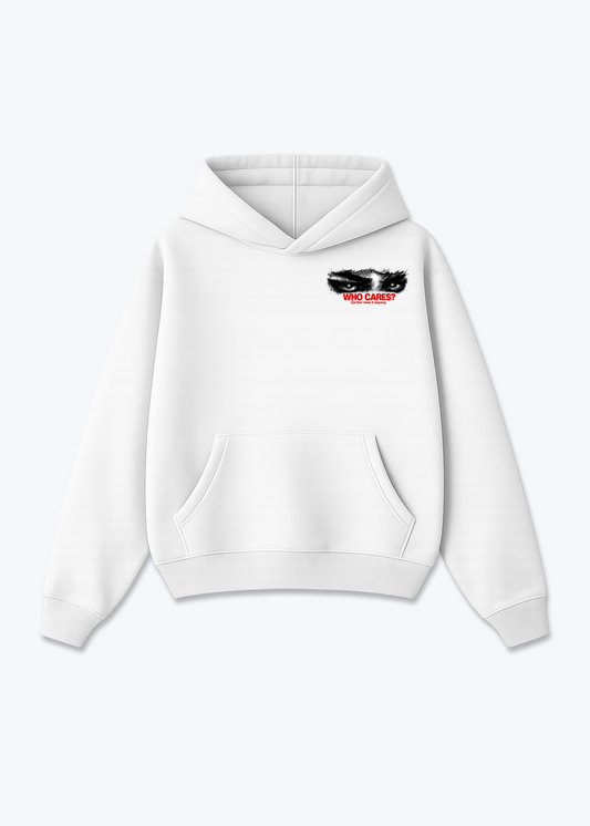 Zürich Who Cares Oversized Hoodie - White Front (Designed)