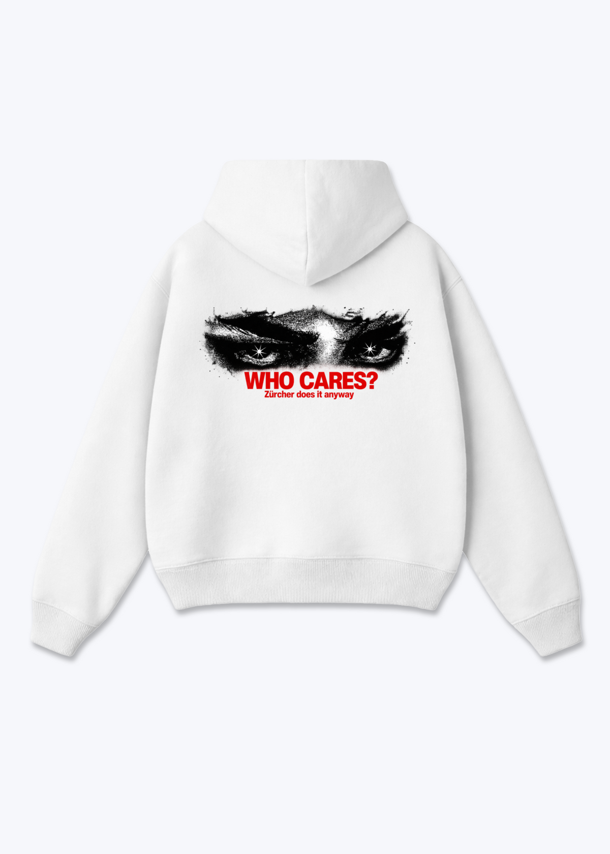 Zürich Who Cares Oversized Hoodie - White Back (Designed)