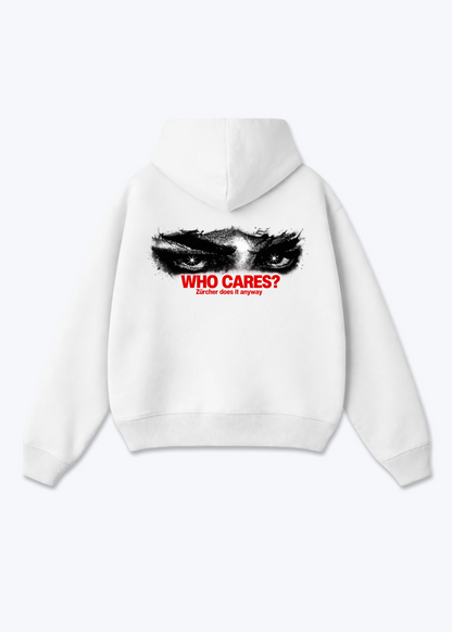 Zürich Who Cares Oversized Hoodie - White Back (Designed)