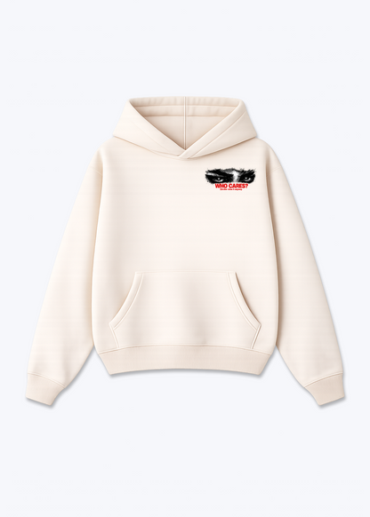 Zürich Who Cares Oversized Hoodie - Beige Front (Designed)