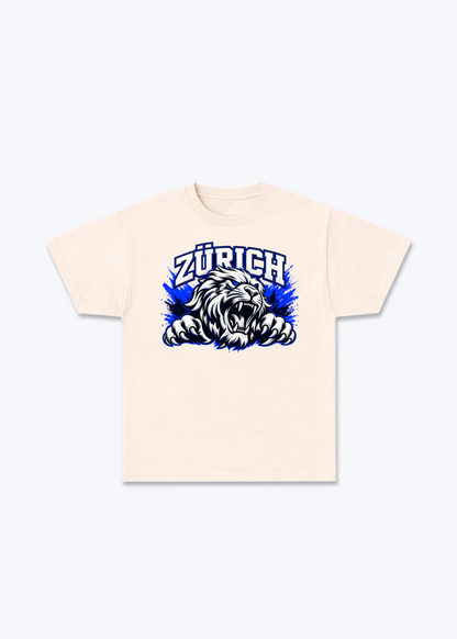 Zürich White Lion Basic T-Shirt - Beige Front (Designed)