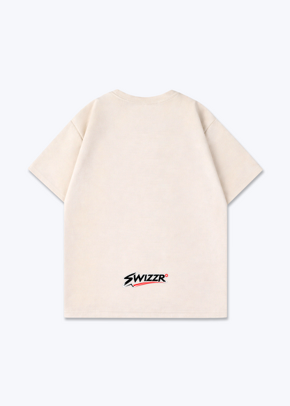 Zürich White Lion Oversized T-Shirt - Beige Back (Designed)