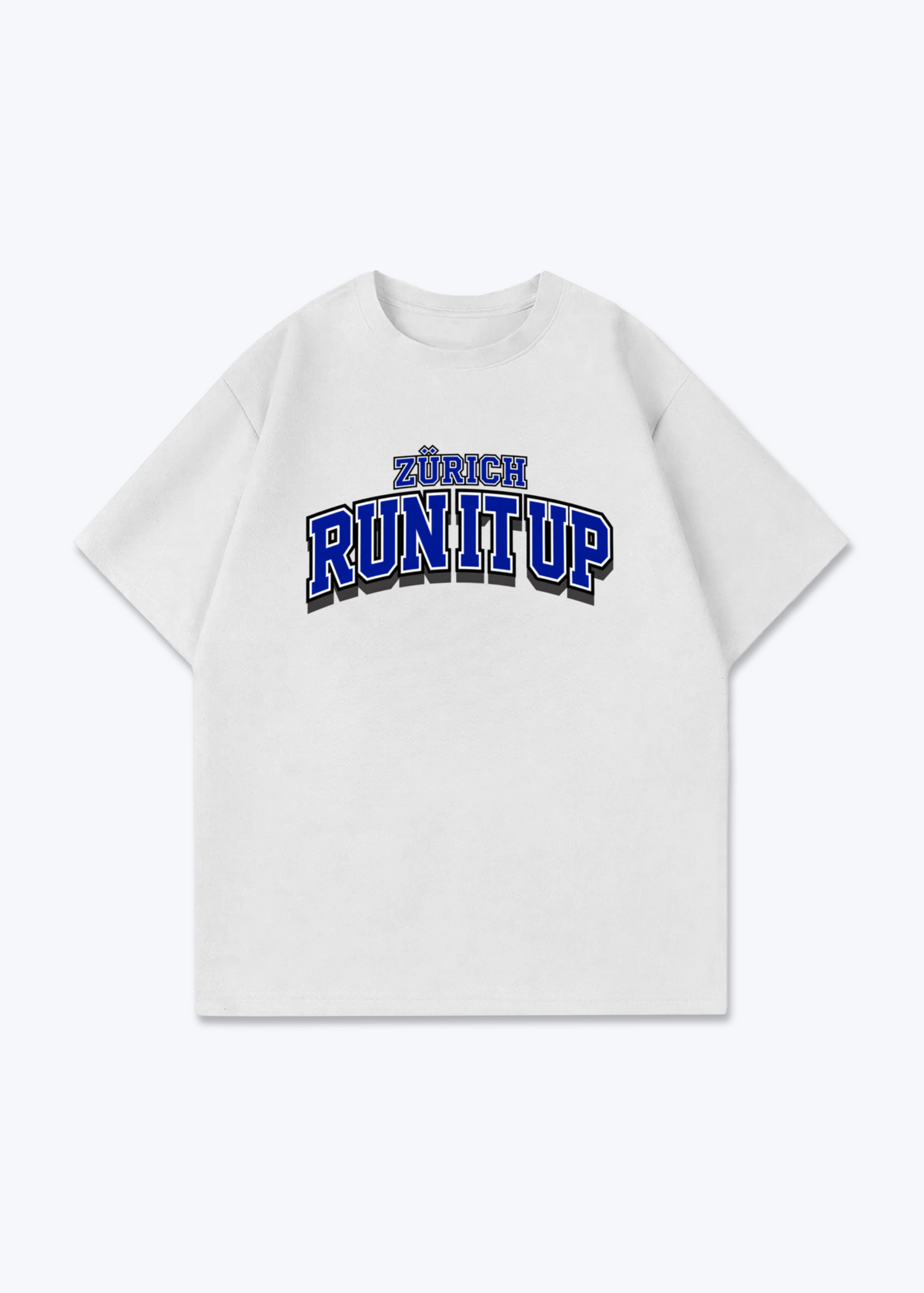 Zürich Run it up Oversized T-Shirt - White Front (Designed)