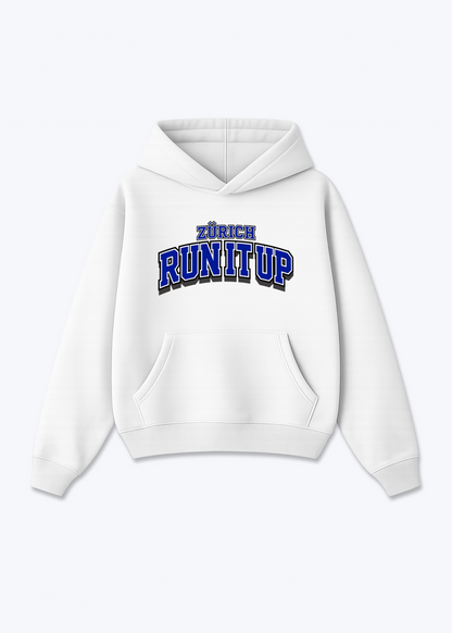 Zürich Run it up Oversized Hoodie - White Front (Designed)