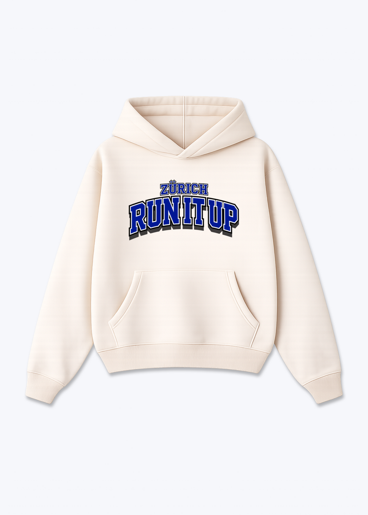 Zürich Run it up Oversized Hoodie - Beige Front (Designed)