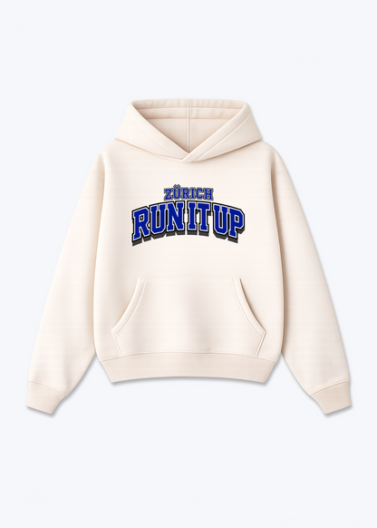 Zürich Run it up Oversized Hoodie - Beige Front (Designed)