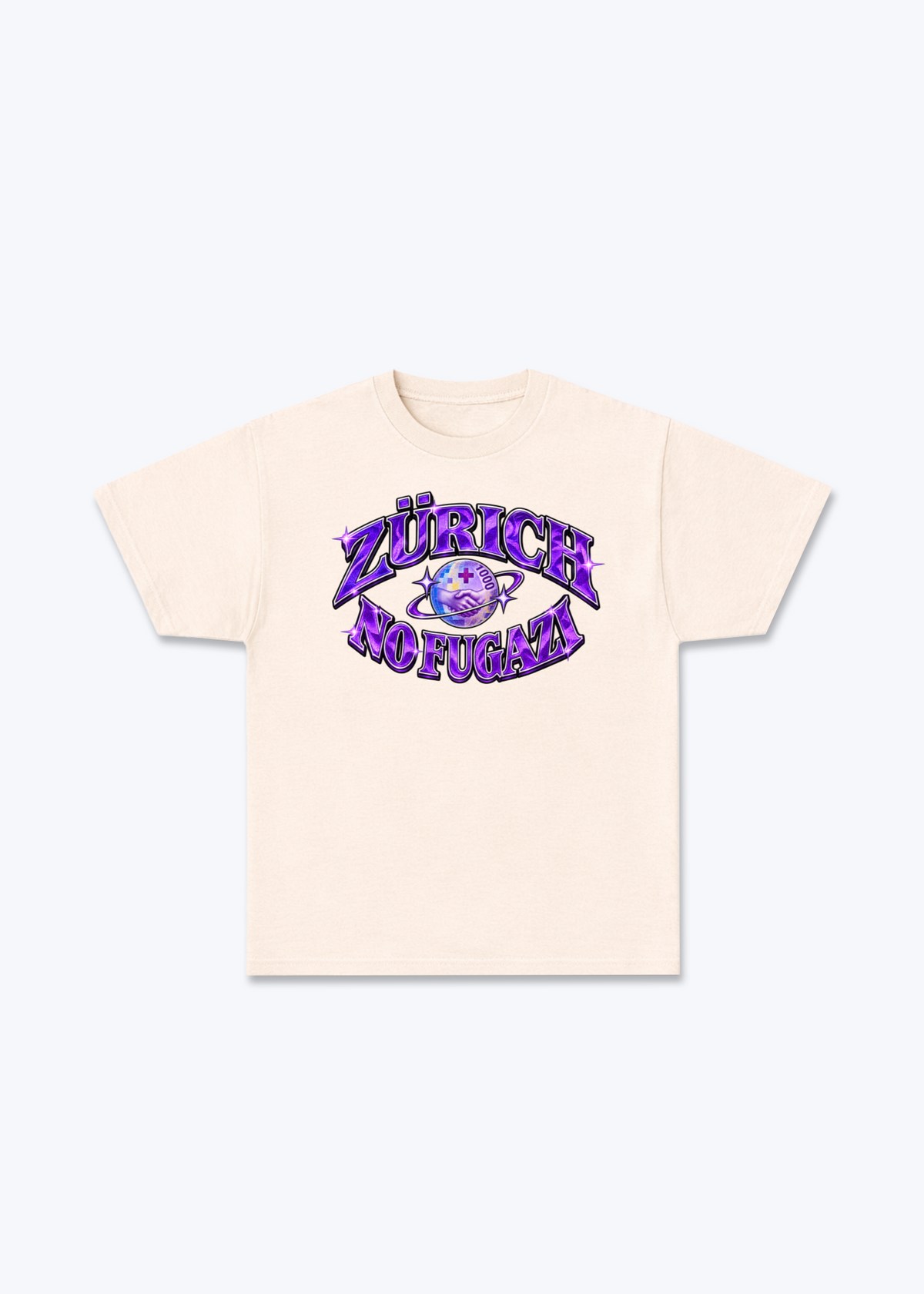 Zürich No Fugazi Basic T-Shirt - Beige Front (Designed)