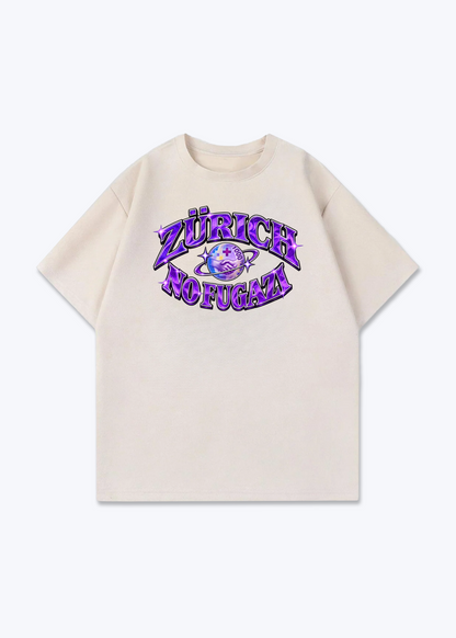 Zürich No Fugazi Oversized T-Shirt - Beige Front (Designed)