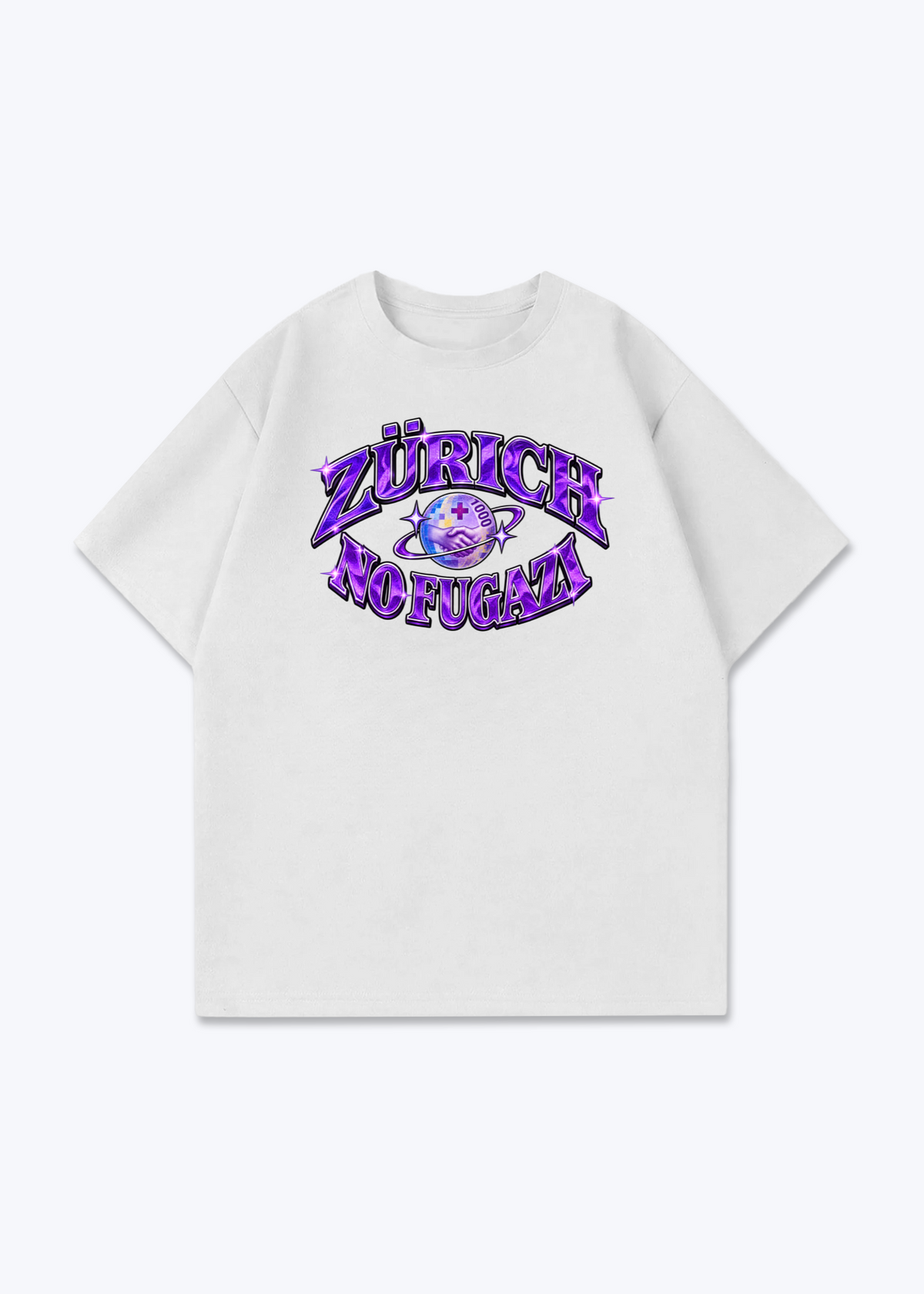 Zürich No Fugazi Oversized T-Shirt - White Front (Designed)