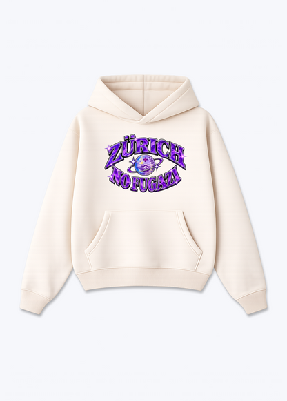 Zürich No Fugazi Oversized Hoodie - Beige Front (Designed)