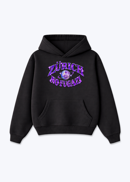 Zürich No Fugazi Oversized Hoodie - Black Front (Designed)