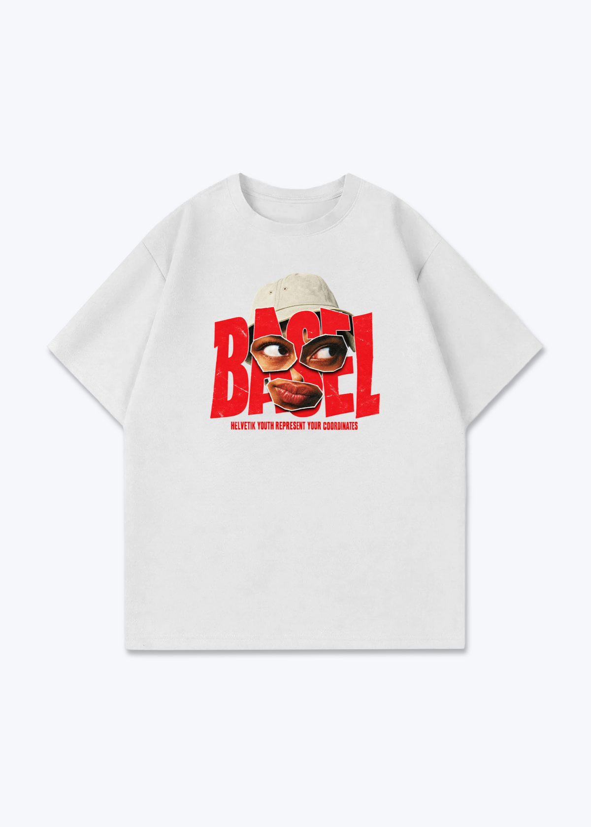 Basel Youth Oversized T-Shirt - White Front (Designed)
