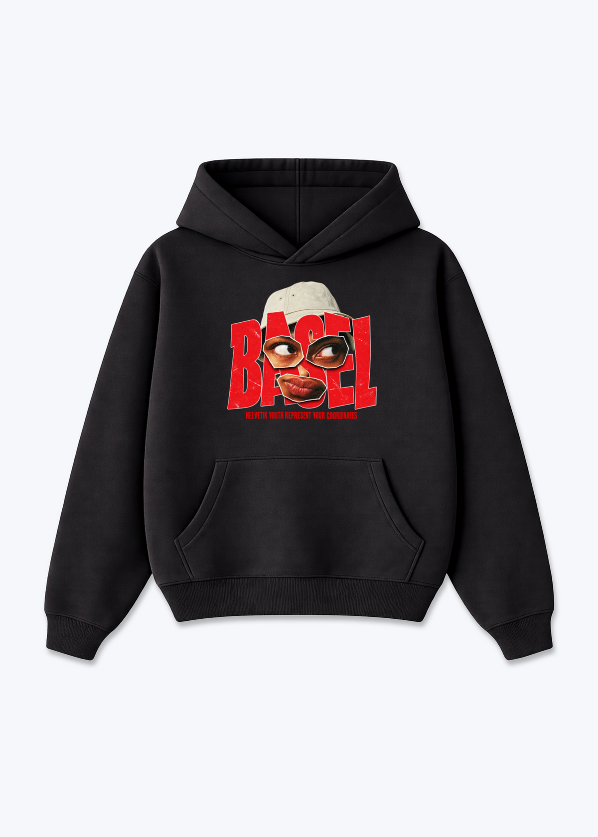 Basel Youth Oversized Hoodie - Black Front (Designed)