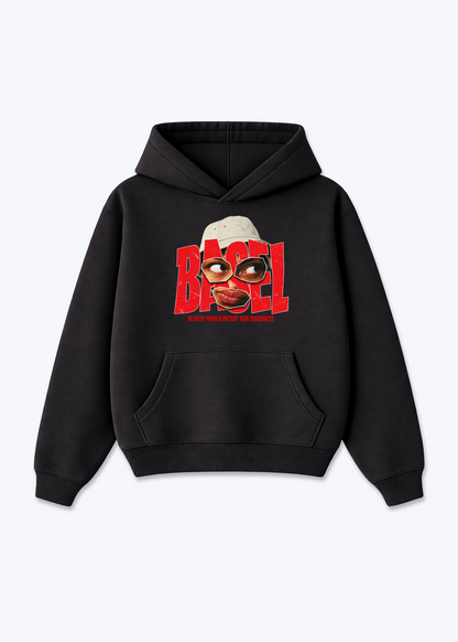Basel Youth Oversized Hoodie - Black Front (Designed)