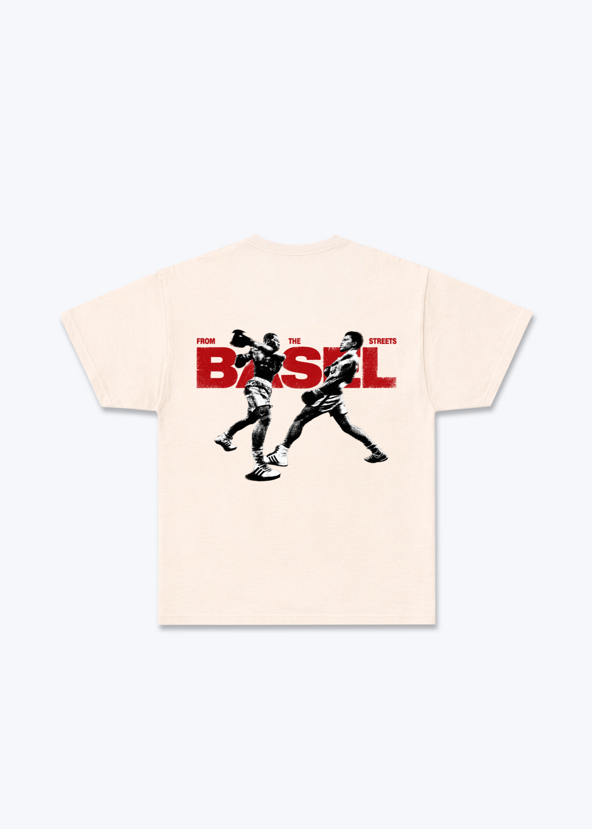 Basel Boxer Basic T-Shirt - Beige Back (Designed)