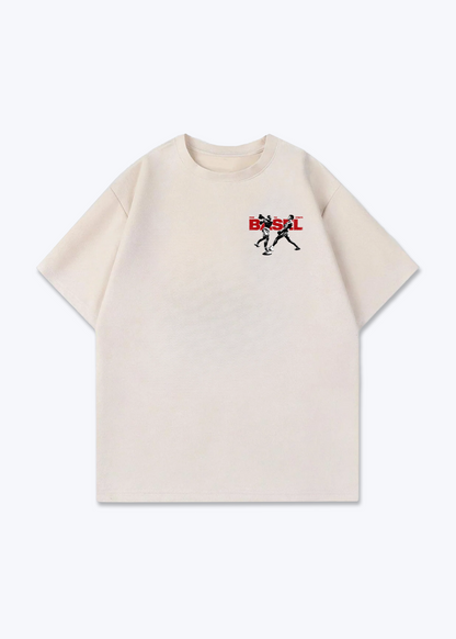 Basel Boxer Oversized T-Shirt - Beige Front (Designed)