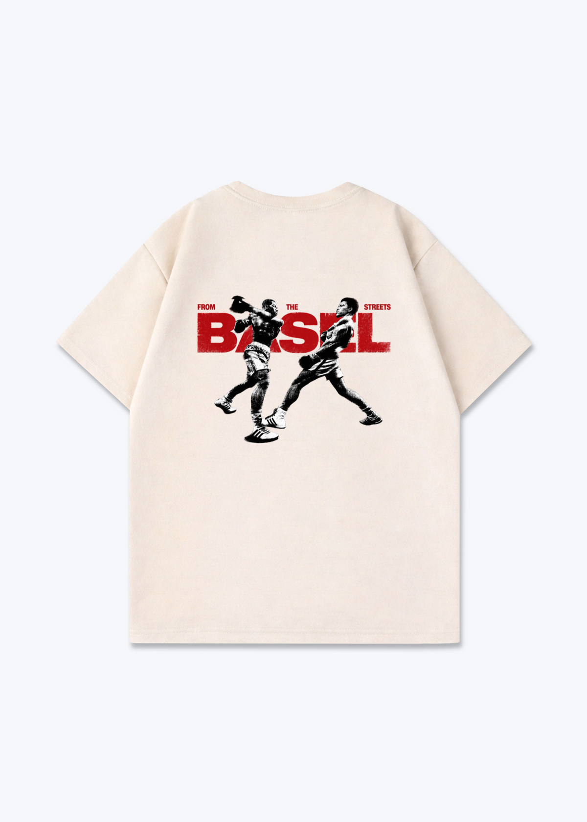 Basel Boxer Oversized T-Shirt - Beige Back (Designed)