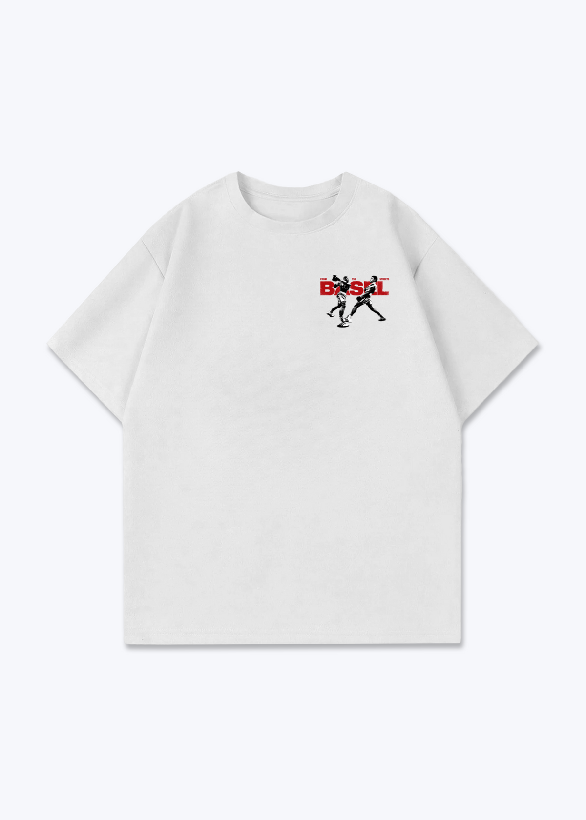 Basel Boxer Oversized T-Shirt - White Front (Designed)