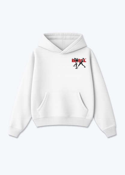 Basel Boxer Oversized Hoodie - White Front (Designed)
