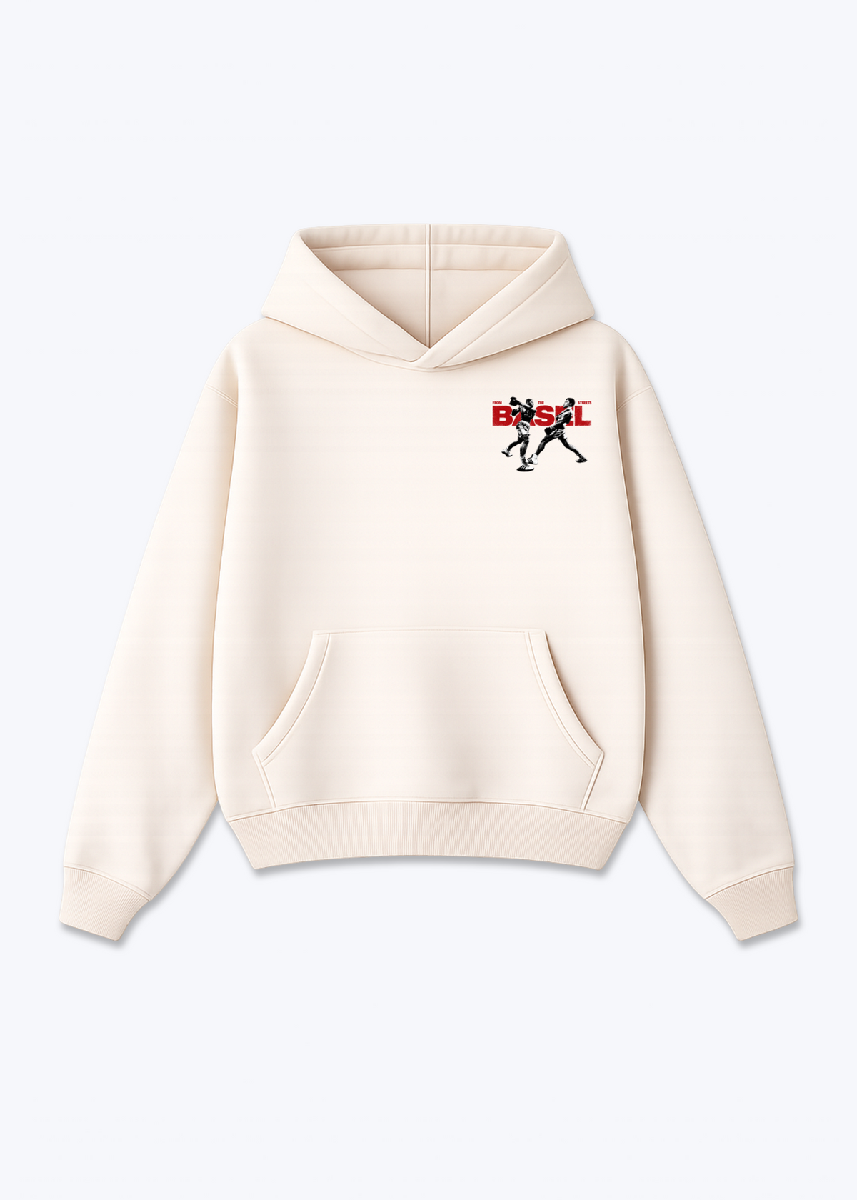 Basel Boxer Oversized Hoodie - Beige Front (Designed)