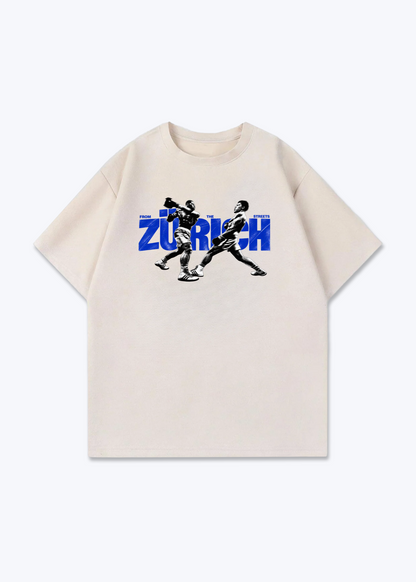 Zürich Boxer Oversized T-Shirt - Beige Front (Designed)
