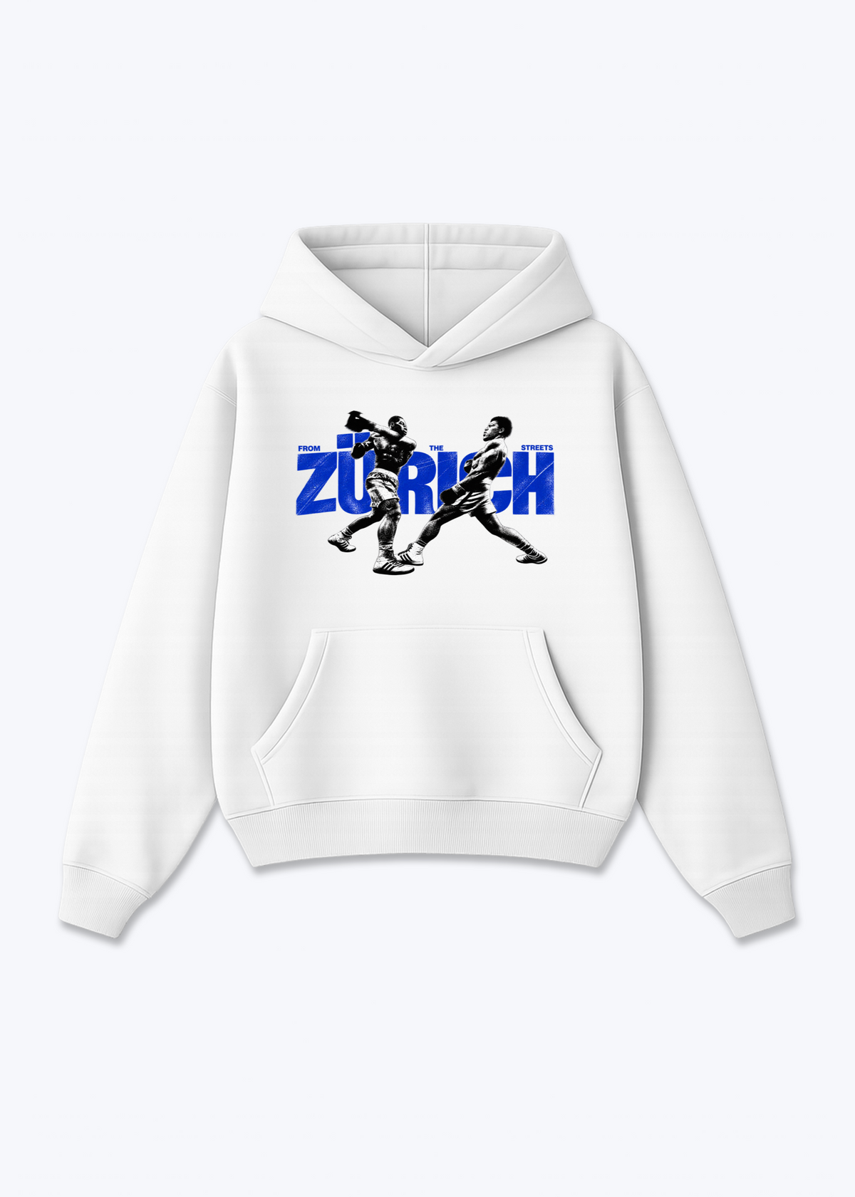 Zürich Boxer Oversized Hoodie - White Front (Designed)