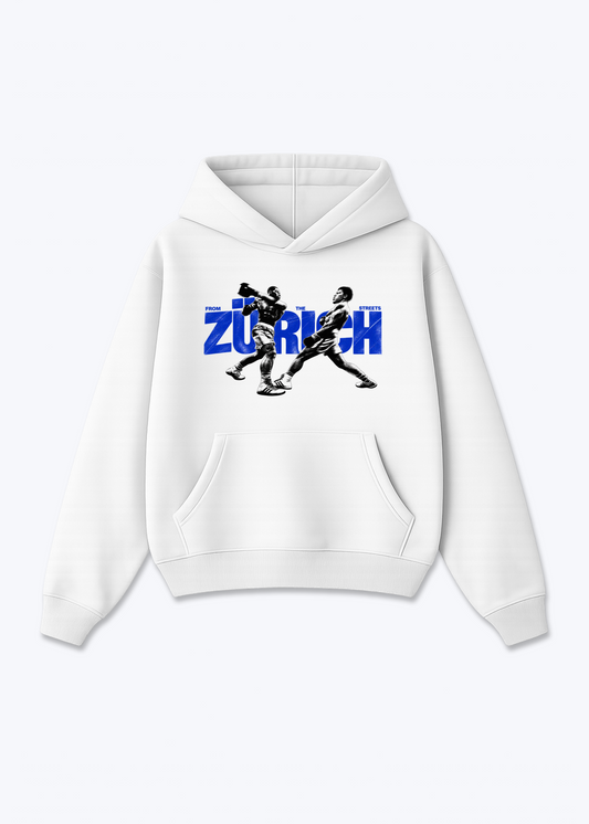 Zürich Boxer Oversized Hoodie - White Front (Designed)
