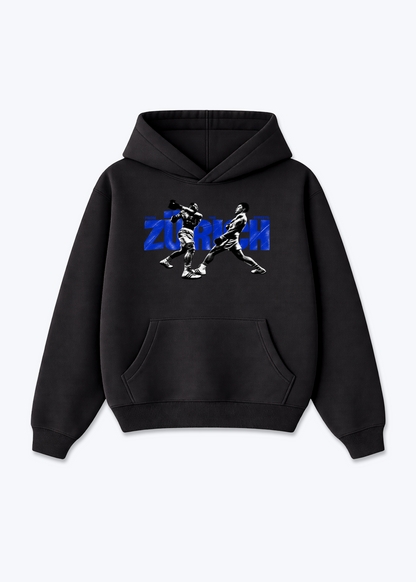 Zürich Boxer Oversized Hoodie - Black Front (Designed)