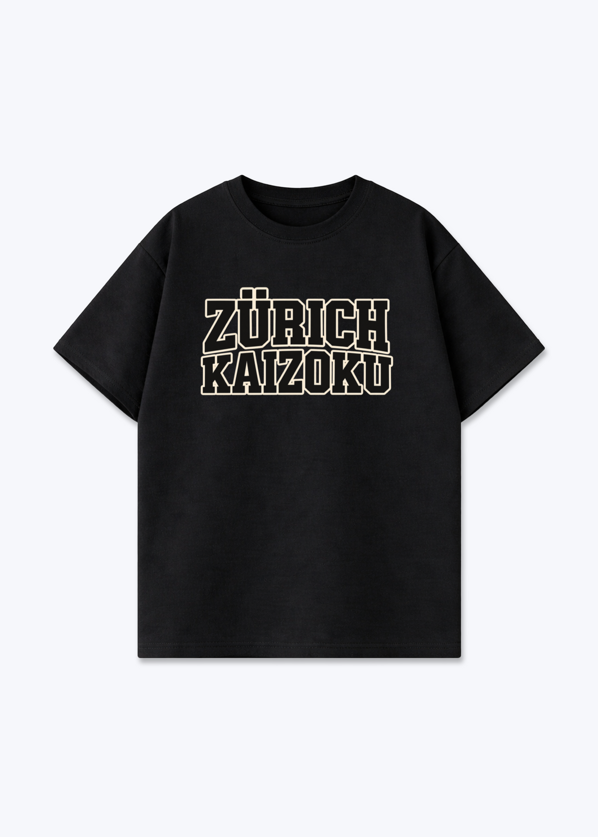 Zürich Kaizoku Oversized T-Shirt - Black Front (Designed)