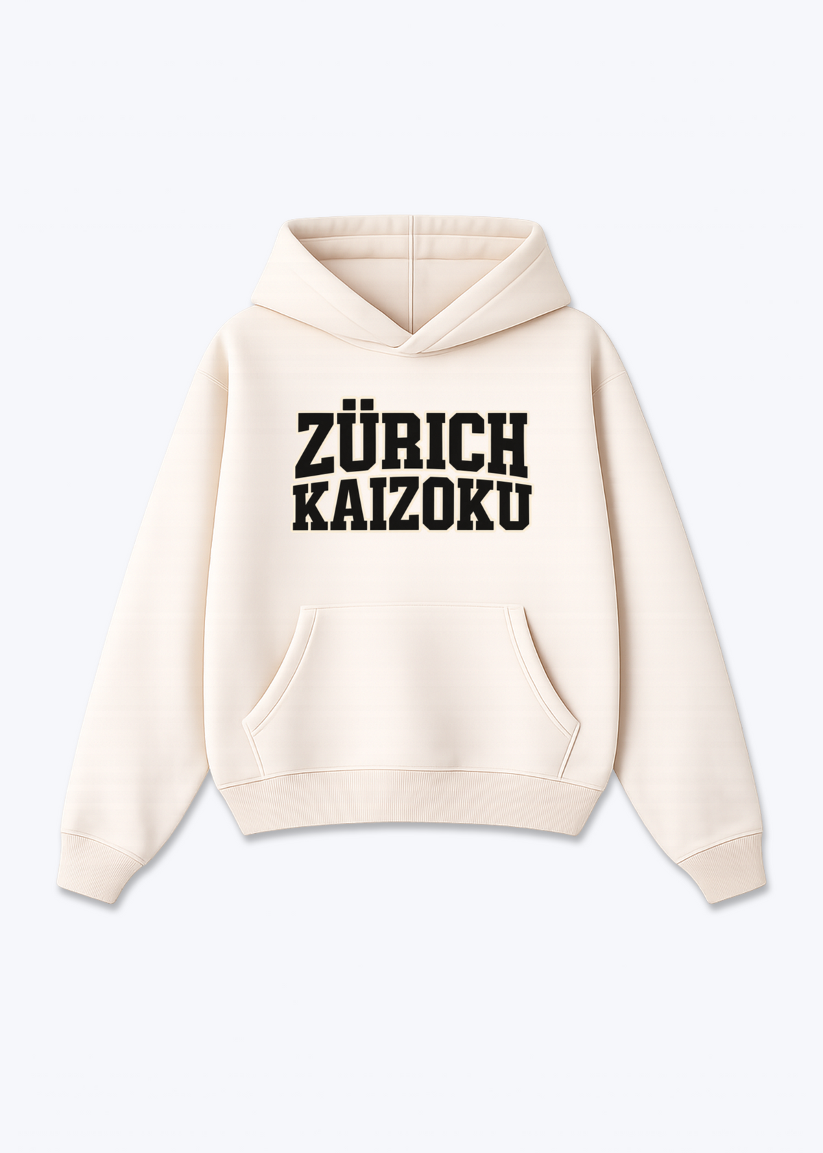 Zürich Kaizoku Oversized Hoodie - Beige Front (Designed)