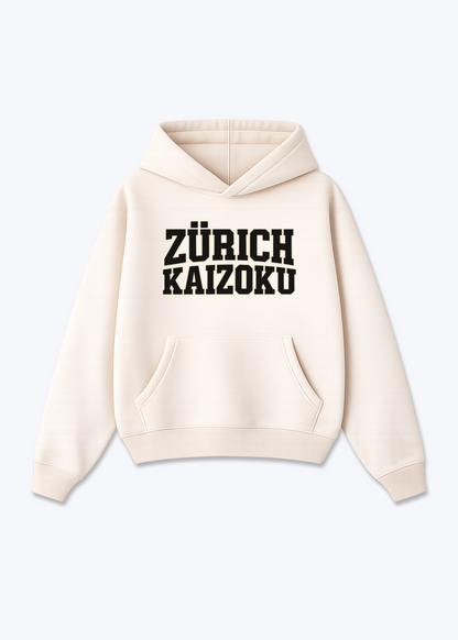 Zürich Kaizoku Oversized Hoodie - Beige Front (Designed)