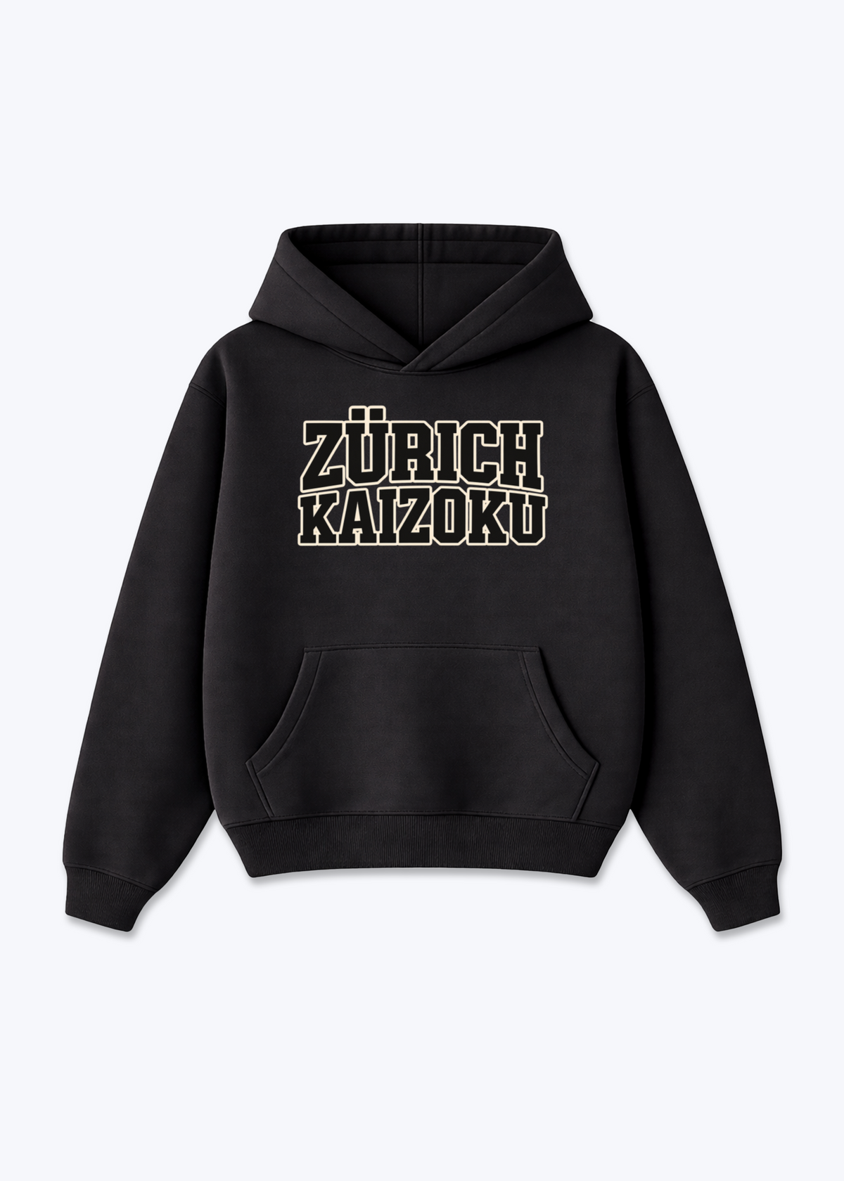 Zürich Kaizoku Oversized Hoodie - Black Front (Designed)