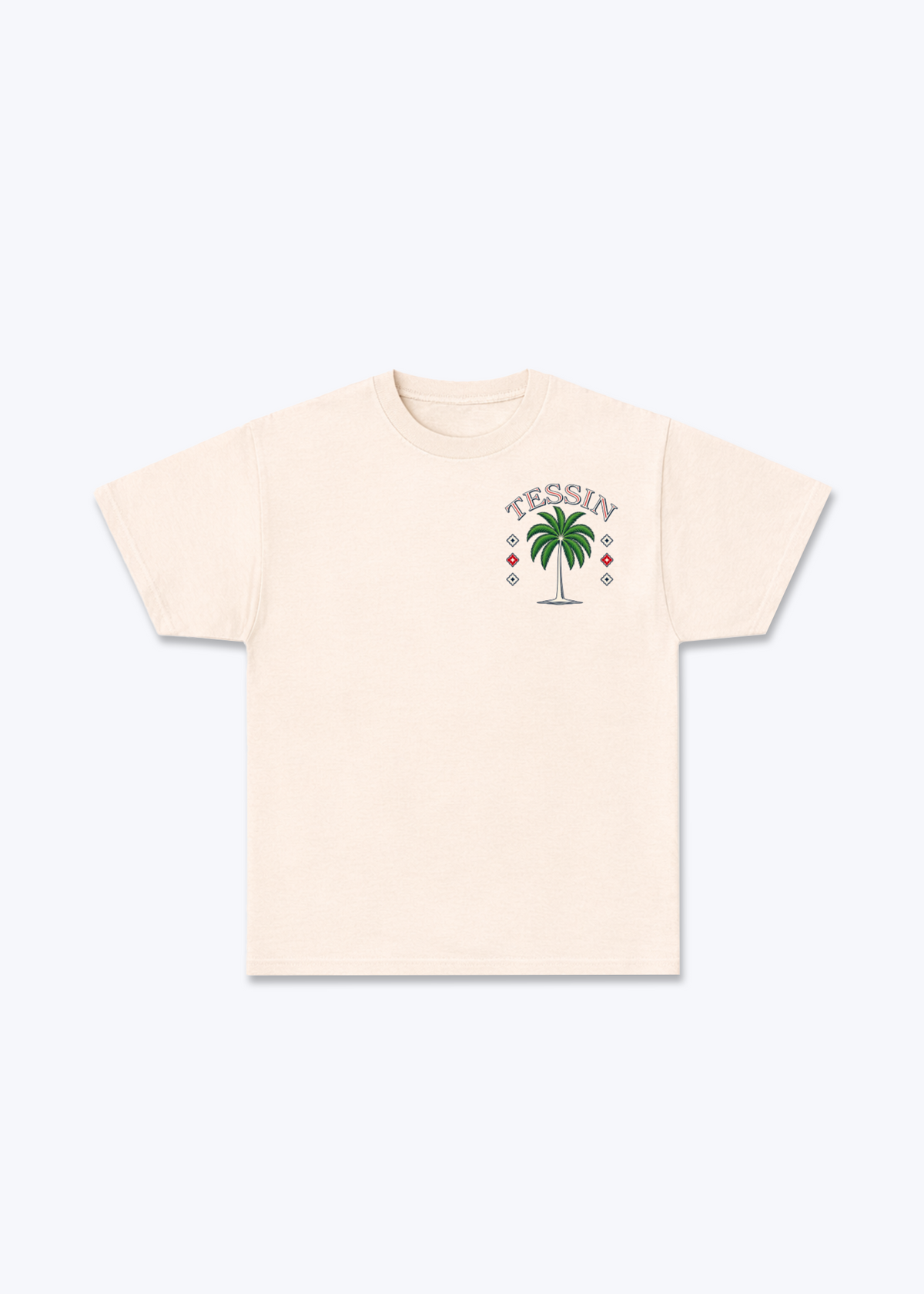 Tessin Palm Basic T-Shirt - Beige Front (Designed)