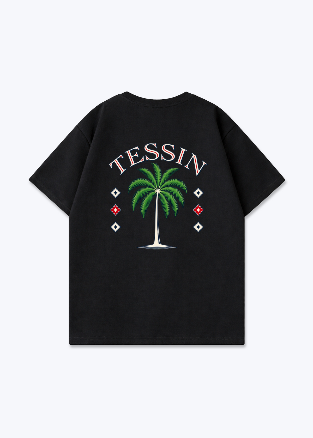 Tessin Palm Oversized T-Shirt - Black Back (Designed)