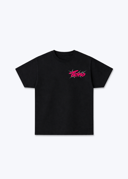 Tessin Camellia Basic T-Shirt - Black Front (Designed)