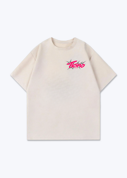 Tessin Camellia Oversized T-Shirt - Beige Front (Designed)