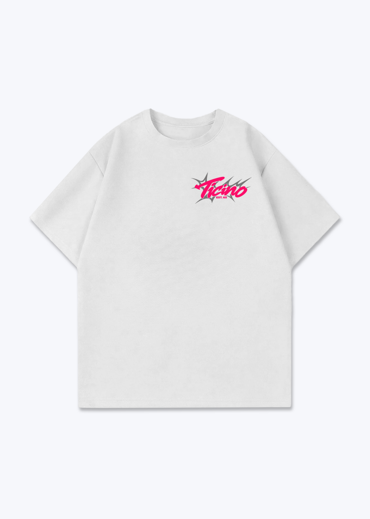Tessin Camellia Oversized T-Shirt - White Front (Designed)