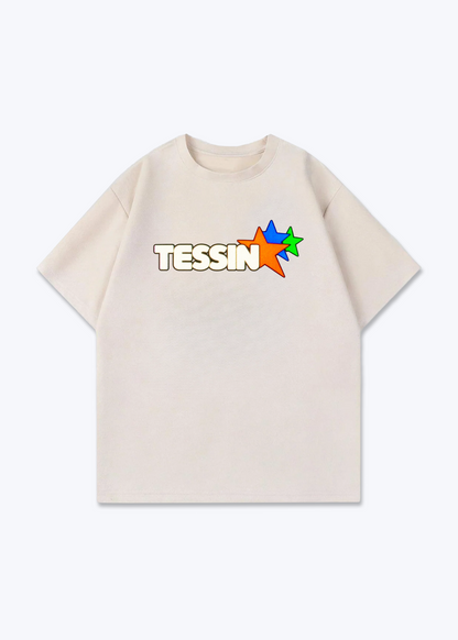 Tessin Stars Oversized T-Shirt - Beige Front (Designed)